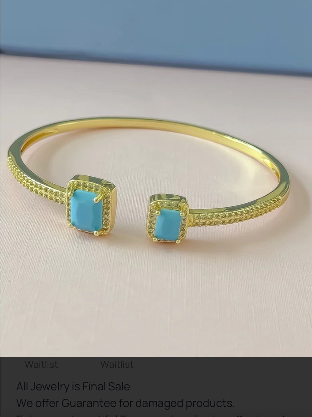 TJ Spark Cuff Bracelet in Turquoise and Gold - Picture 2 of 2